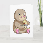 ジョイスティックを使用したゲーマーとしてのモグラ カード (正面)