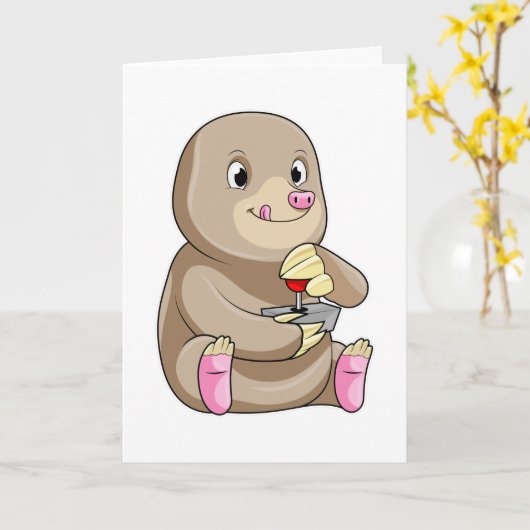 ジョイスティックを使用したゲーマーとしてのモグラ カード (黄色い花)