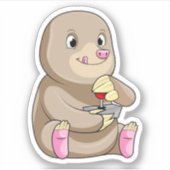 ジョイスティックを使用したゲーマーとしてのモグラ シール (正面)