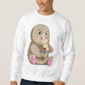 ジョイスティックを使用したゲーマーとしてのモグラ スウェットシャツ (正面)