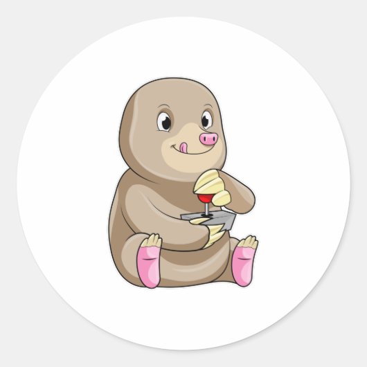 ジョイスティックを使用したゲーマーとしてのモグラ ラウンドシール (正面)