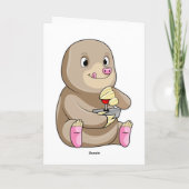 ジョイスティックを持つゲーマーとしてのモグラ カード (裏面)