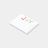 ジョイスノーフレークパステルレッドダマスクホリデイ4" x 3" ポストイット (アングル)