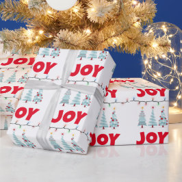 ジョイスリーブルークリスマスツリー照明 ラッピングペーパー