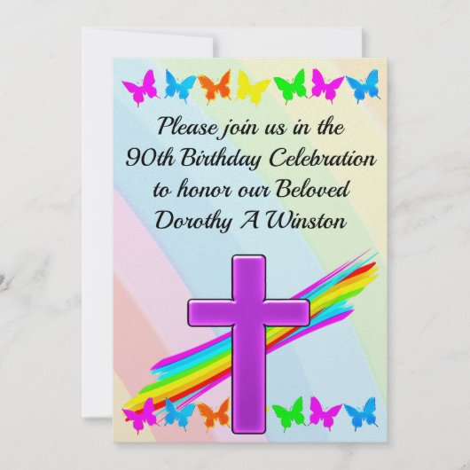 ジョイス90th誕生日招待状 招待状 (正面)