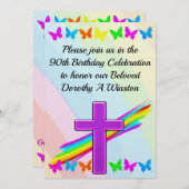 ジョイス90th誕生日招待状 招待状 (正面/裏面)