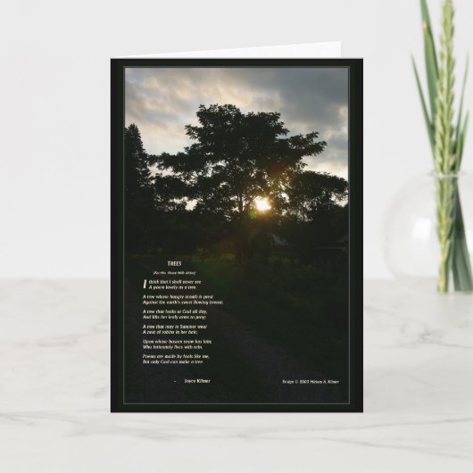 ジョイスKilmerの詩の木5x7はメッセージカードを折りました カード (正面)