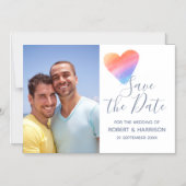 ジョイズのレインボーハート結婚いっぱい マグネット招待状 (正面)