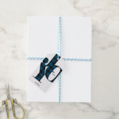 ジョイタイポグラフィブルーバッファロープリドホリデー ギフトタグ (より糸付き)