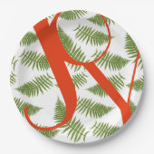 ジョイタイポグラフィ引用文レッド&グリーンクリスマス ペーパープレート (正面)