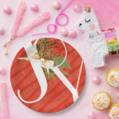 ジョイタイポグラフィ引用文レッド&グリーンクリスマス ペーパープレート (パーティー)