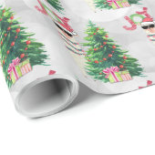 ジョイタイポグラフィ | クリスマスラマ模様 ラッピングペーパー (ロールコーナー)