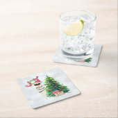 ジョイタイポグラフィ |クリスマス・ラマと木 スクエアペーパーコースター (インサイチュ)