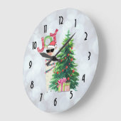 ジョイタイポグラフィ |クリスマス・ラマ ラージ壁時計 (傾斜)