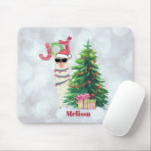 ジョイタイポグラフィ 木の後ろのクリスマス・ラマ マウスパッド (マウス)