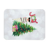 ジョイタイポグラフィ 木の後ろのクリスマス・ラマ マグネット (横)