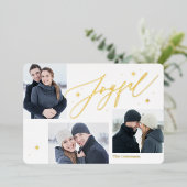 ジョイタイムホイルホリデーカード編集可能カラー 箔招待状 (立ち正面)