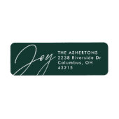 ジョイダークグリーンクリスマスホリデー差出人住所 ラベル (正面)