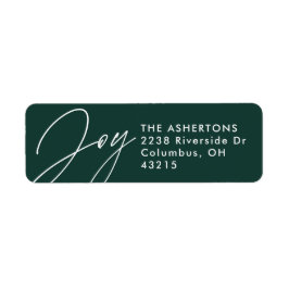 ジョイダークグリーンクリスマスホリデー差出人住所 ラベル