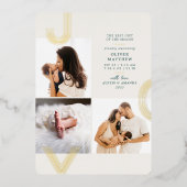 ジョイティール（緑がかった色）誕生発表ゴールドフォイルホリデイ 箔シーズンカード (正面)