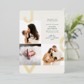 ジョイティール（緑がかった色）誕生発表ゴールドフォイルホリデイ 箔シーズンカード (立ち正面)