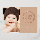 ジョイテラコッタ&バラ金ゴールド新生児1 – 写真 箔シーズンポストカード (正面)