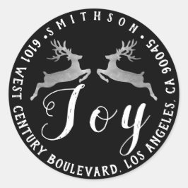 ジョイディアクリスマスリターンRSVPシルバーグレーブラック ラウンドシール