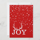 ジョイディアー〔雄ジカの〕枝角ホリデークリスマス任意のカラーバック シーズンカード (裏面)