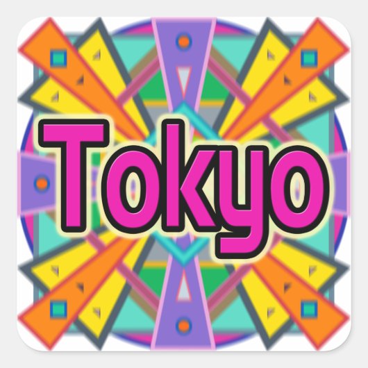 ジョイデザイン「東京」ステッカー スクエアシール (正面)