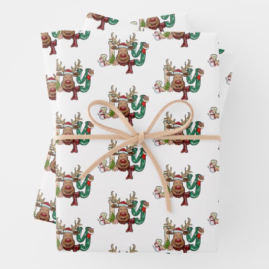 ジョイトインデアおもしろいクリスマスホリデー ラッピングペーパーシート (インサイチュ)