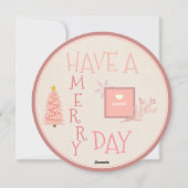 ジョイトゥザワールドバラ金ゴールドグリッターピンクフォイルクリスマス シーズンカード (裏面)