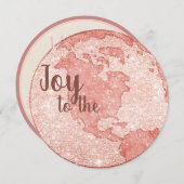 ジョイトゥザワールドバラ金ゴールドグリッターピンクフォイルクリスマス シーズンカード (正面/裏面)