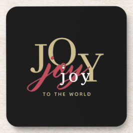 ジョイトゥザワールドフェスティバルタイポグラフィブラック コースター