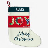 ジョイトゥザワールドフェスティバル モダン スモールクリスマスストッキング (正面)