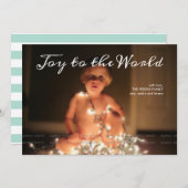 ジョイトゥザワールドフォトクリスマスホリデーアクアブルー シーズンカード (正面/裏面)