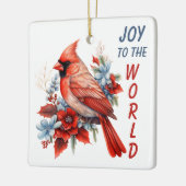 ジョイトゥザワールドレッド（鳥）ショウジョウコウカンチョウホリデー セラミックオーナメント (左)