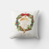 ジョイトゥザワールド引用文エレガントクリスマスリース クッション (正面)