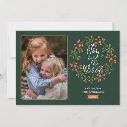 ジョイトゥザワールド書道モダンホリデーリース シーズンカード