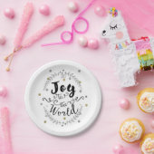 ジョイトゥザワールド素朴シルバー金ゴールドホリデーパーティー ペーパープレート (パーティー)