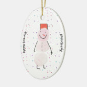 ジョイトゥザワールド雪だるまオーナメント セラミックオーナメント (左)