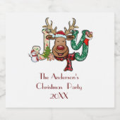 ジョイトナディアおもしろいクリスマスホリデーパーティー スパークリングワインラベル (シングルラベル)