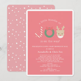 ジョイトナディアマスクピンクホリデーベビーシャワーbyメール 招待状