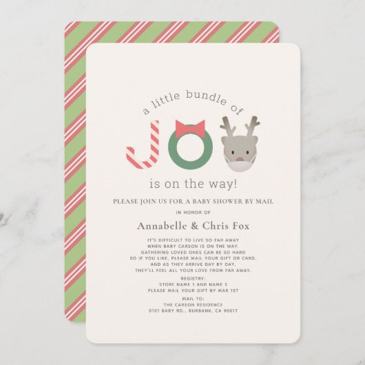 ジョイトナディアマスクホリデーベビーシャワーbyメール 招待状 (正面/裏面)