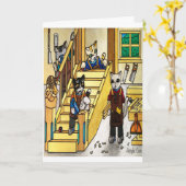 ジョイナリーの木工猫 カード (黄色い花)