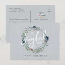 ジョイハッピーホリデイズウィンターリーススノークリスマス