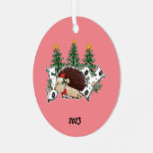ジョイハリネズミのクリスマス メタルオーナメント (正面左)