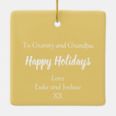 ジョイバウブル文字オンスカイブルークリスマスホリデー セラミックオーナメント (裏面)