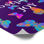 ジョイバタフライを延期しないカラフルモダン ポスター (角)