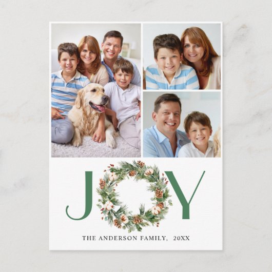 ジョイパインコーンFirリースクリスマス3写真 シーズンポストカード (正面)