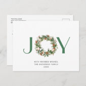 ジョイパインコーンfirリースメリークリスマスホリデー ポストカード (正面/裏面)
